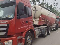 出售二手欧曼牵引车 带38方粉罐潍柴400马力国五