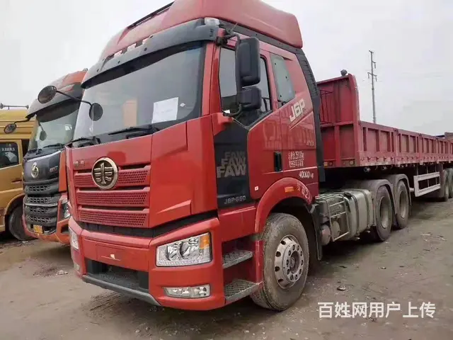 7个月 解放J6P 半挂平板车 550马首付8万的图片