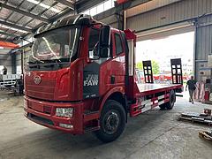 12吨15吨解放单桥挖机拖板车 平板拖车 黄牌