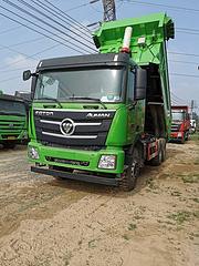 库存欧曼渣土车5.8米U型大箱336马力后八轮国五