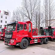 东风单桥带提升桥平板拖车 厂家价格质量有保障