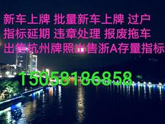 新车上牌，批量新车上牌过户，指标延期报废出售杭牌