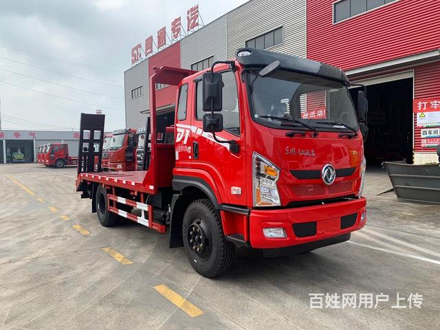 东风专底单桥平板车 东风单桥挖机拖车 厂家的图片
