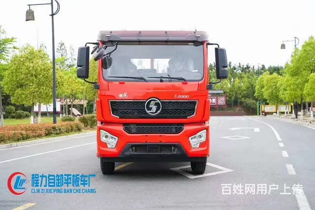 国六陕汽德龙平板车价格　拉挖掘机钻机拖板车　包送车 - 图片 3