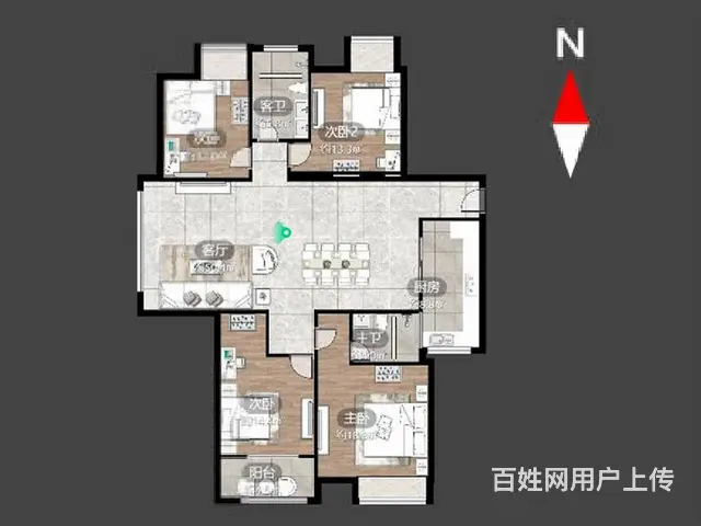 豪华装修大平层（买来就可以直接入住，拎包入住）看房提前蓝翔 - 图片 10