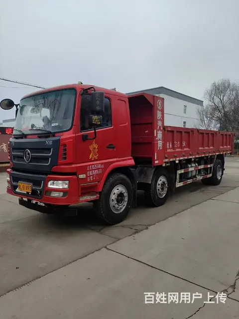 19年陕汽德龙7.2米平板自卸车220马力原版原漆 - 图片 1