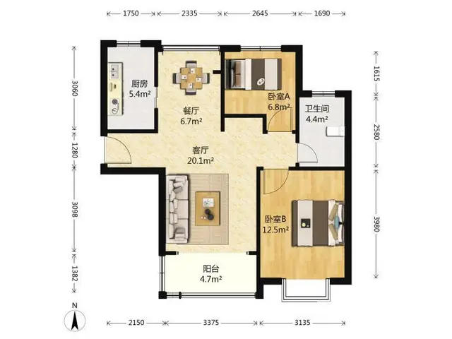 西环路地铁口 精装两室 客厅沙发空调 家电家具齐全 随时入住 - 图片 8