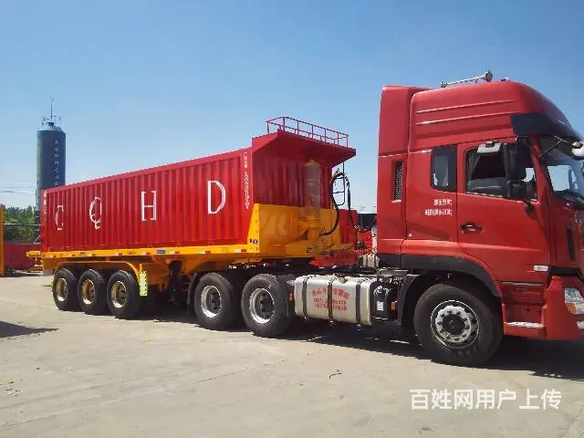 订做8米-9.5米平板后翻挂车 高强轻体 厂家直销 - 图片 1