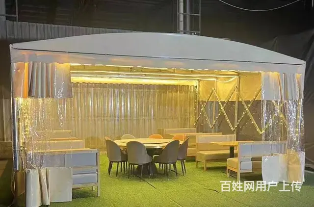 大型电动推拉雨篷厂房通道雨棚遥控伸缩雨棚遮阳蓬大型 - 图片 1
