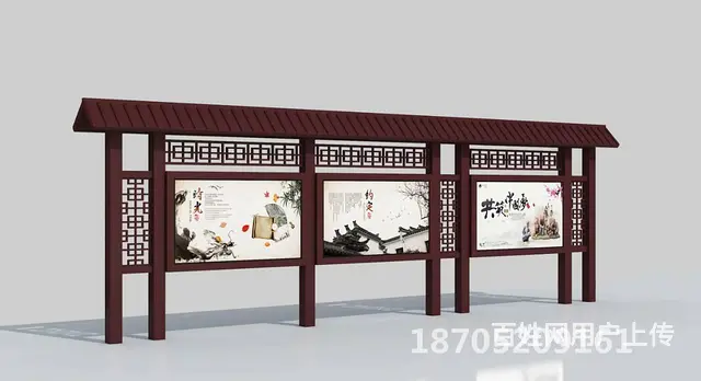 陕西宣传栏 陕西户外橱窗 景区户外橱窗仿古宣传栏 - 图片 4