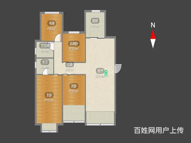 万达旁中海龙城花园毛坯四房户型采光好交通便利价格可 - 图片 1