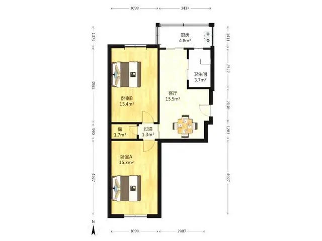 瑞成街小区 2室1厅2楼精装修设施全 - 图片 7
