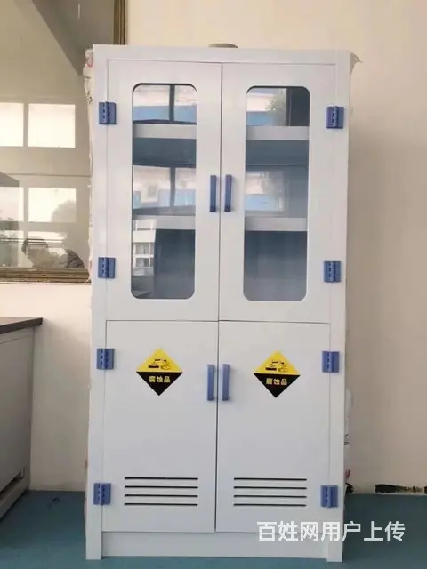 实验室带玻璃孔器皿柜台 酸碱柜药品柜防腐蚀储存柜 - 图片 5