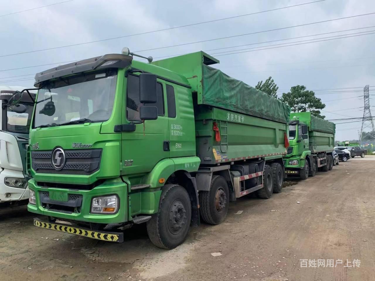 出售20年二手德龙渣土车7.6米大箱 375马力