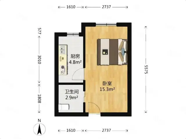 嘉华广场华庭街旭辉广场月河单身公寓一室一厅多套押一付一包物业 - 图片 10