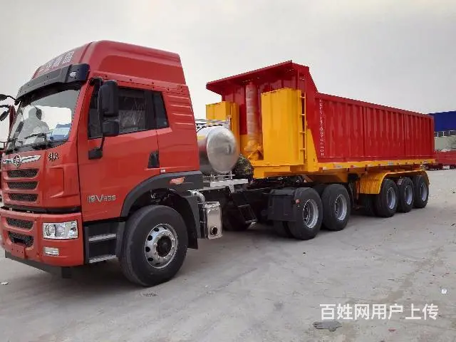 订做8米-9.5米平板后翻挂车 高强轻体 厂家直销 - 图片 12