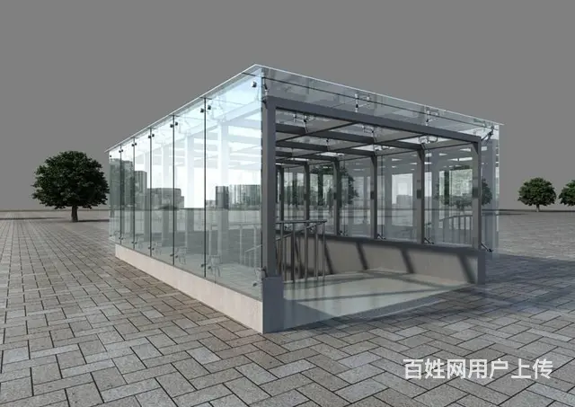 广州钢结构停车场出入口玻璃雨棚安装订做 - 图片 1