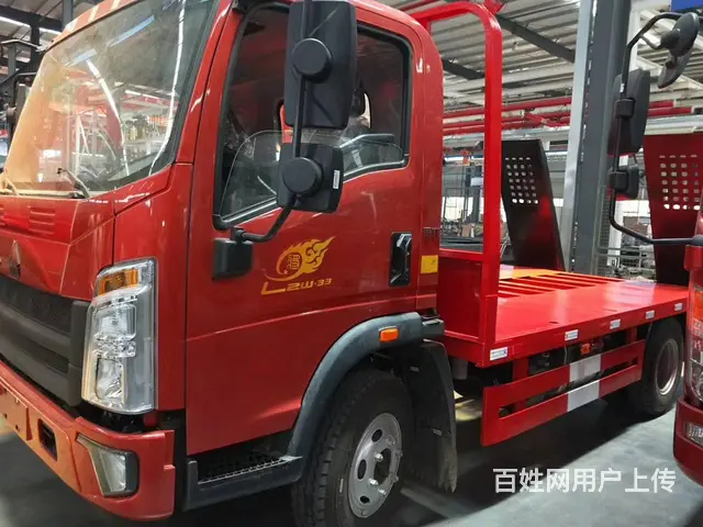 国六 上蓝牌重汽平板车 拖75挖机90拖板车 现车 - 图片 1