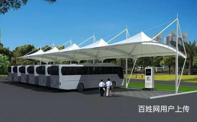 膜结构    张拉膜   遮阳棚    膜结构车棚 - 图片 7