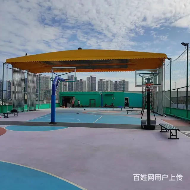 推拉雨棚活动帐篷户外大型移动伸缩遮阳蓬 夜宵棚 - 图片 2