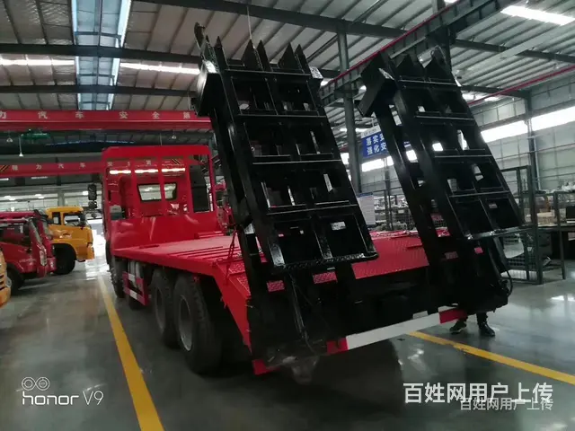 锡柴350马力解放前四后八平板车 拉360挖掘机平板拖车可按 - 图片 9