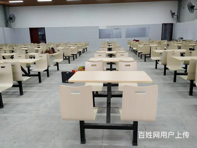 单位食堂快餐桌椅，工地玻钢快餐桌，成都快餐桌椅厂家 - 图片 3