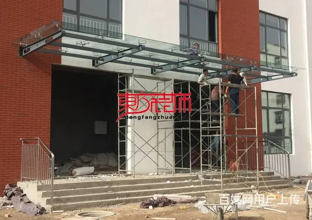 淄博玻璃雨搭户外钢结构钢化玻璃雨棚玻璃阳光房遮阳棚 - 图片 7