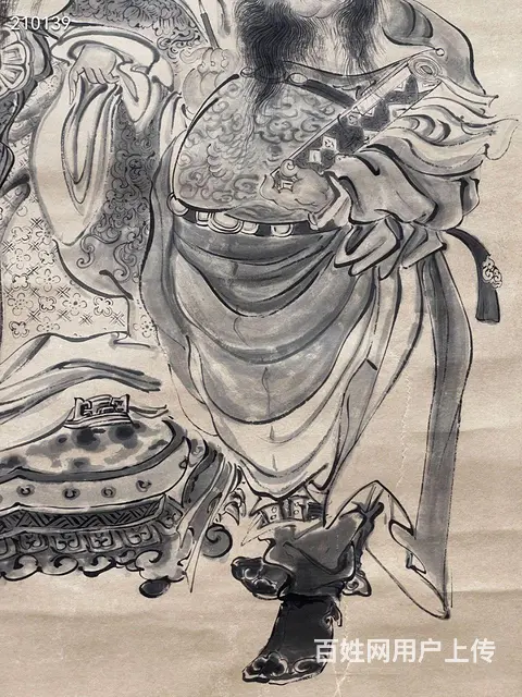 任薰 文昌帝君像 纸本立轴 画芯尺寸：132*64 - 图片 5