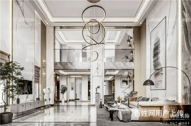 现代轻奢风格680平米别墅装修案例 - 图片 1