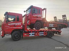 东风D3平板拖车  货箱平板车  勾机运输车厂家