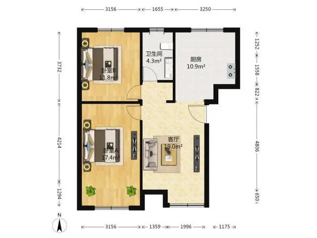 市府小区 2室1厅精装修设施全 - 图片 7
