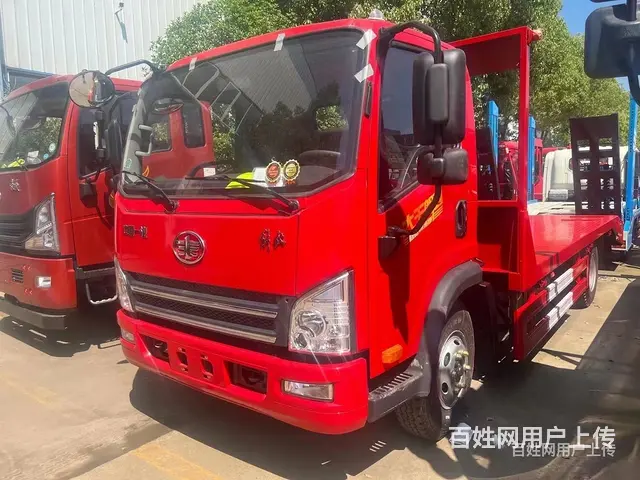 玉树解放单桥平板拖车13吨挖机叉车拖车价钱 - 图片 3
