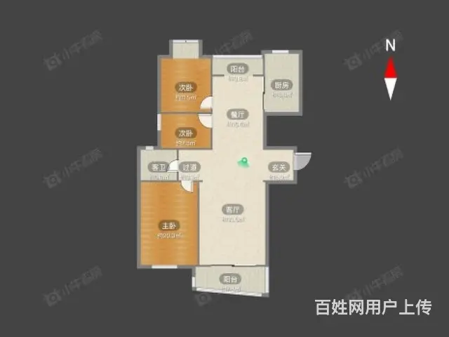 新出奥体水木年华126平 靠近地鉄 3房2厅1卫 有钥匙 - 图片 12