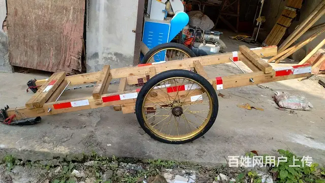 双轮车木质车架出售，适合摆地摊、拉重物等赚创业 - 图片 1
