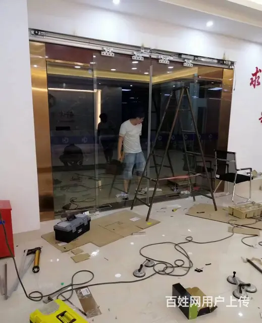 泉州自动感应门安装维修/双开感应玻璃门红外自动门 - 图片 4