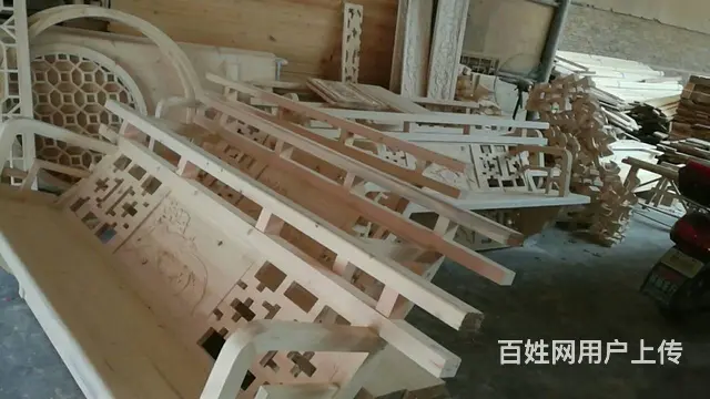 四川乐山实木长廊美人靠制作 - 图片 10