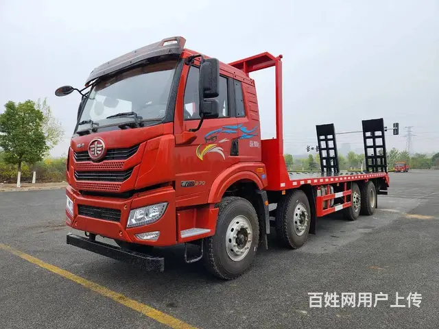 解放悍V前四后六拖板车价格 拖20钩机不超重拖车 - 图片 2