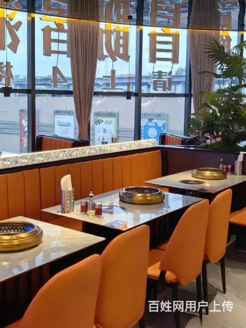 河南家具定制厂火锅店桌椅岩板火锅桌中式火锅桌椅 - 图片 1