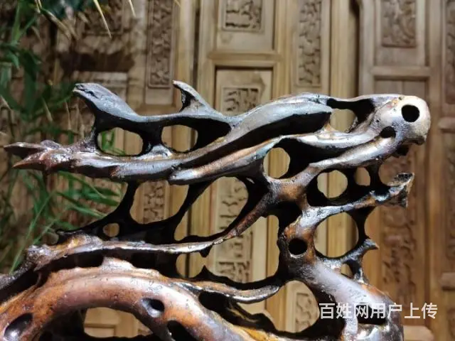 红太湖石，（龙）文房案头摆件 - 图片 4