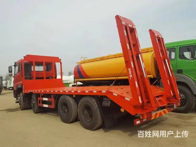 东风天龙平板运输车 可拖360大挖机 - 图片 3