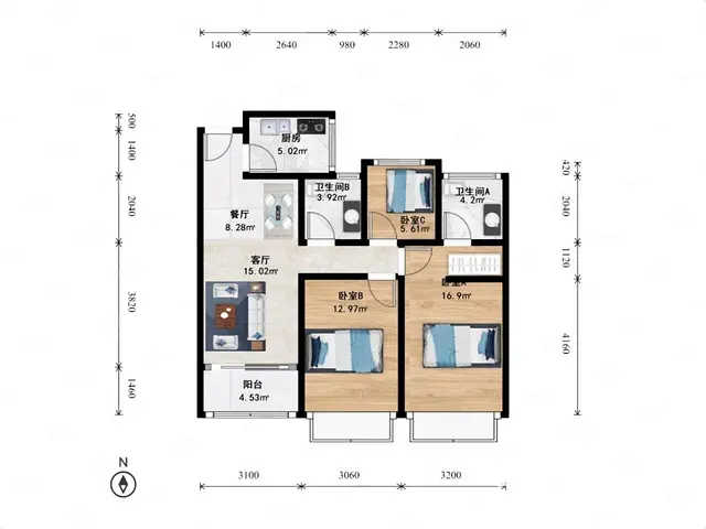 拎包入住开发区多层[1-7层]103.65平538.00万元 - 图片 12
