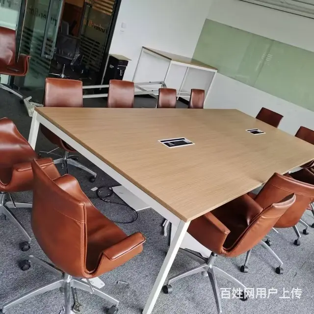 低价出售实木老板桌书柜，员工桌椅会议桌包送装 - 图片 6