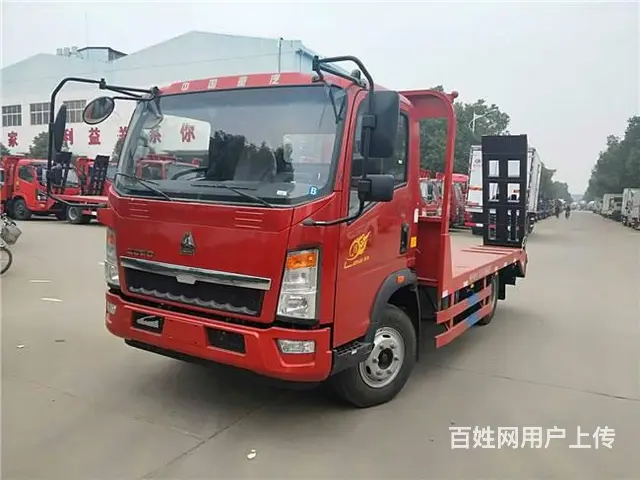 小型挖机平板车 拉8T10T12T蓝牌平板运输车 - 图片 1