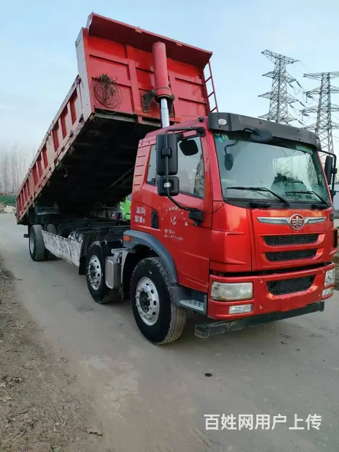 个人21年解放7.4米平板自卸车6缸发动机 车况好 - 图片 1