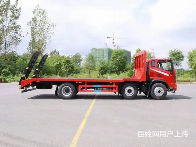 国六东风华神三轴平板车　拉200挖掘机工程设备拖车 - 图片 6
