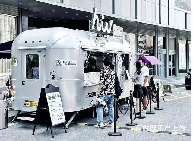 网红氧化铝餐车多功能美食车地摊车 - 图片 2