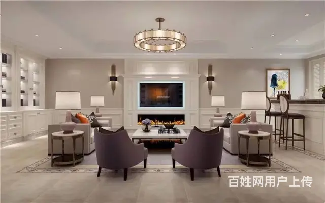 简约法式风格300平米别墅装修案例 - 图片 1