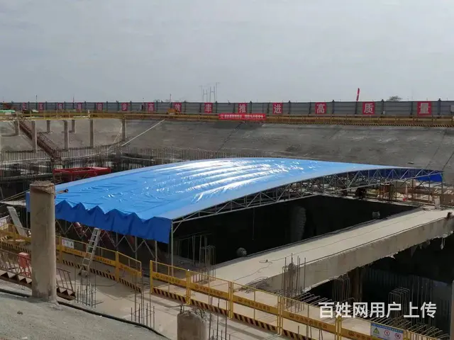 大型工地棚电动棚活动帐篷移动推拉篷停车棚膜结构雨棚 - 图片 7