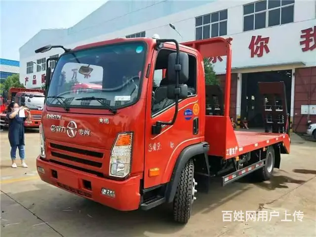 小型挖机平板车 拉8T10T12T蓝牌平板运输车 - 图片 9