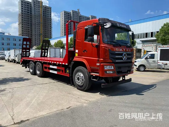 国六大运后八轮平板拖车 平板运输车 可加货箱 - 图片 4